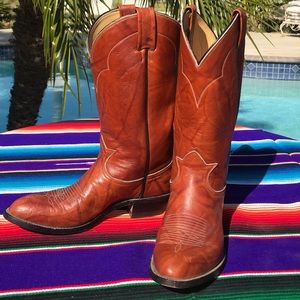 TONY LAMA brick brown leather country western red/boot